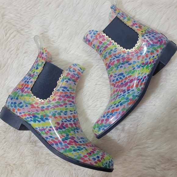Jack Roger Sallie Rainbow Speckled Chelsea Rain Boots size 8 - Picture 2 of 8